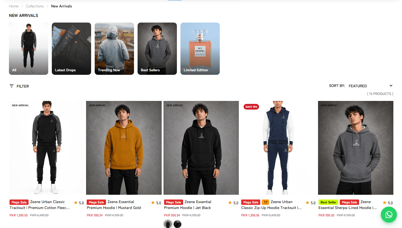 Custom Shopify collection stack section