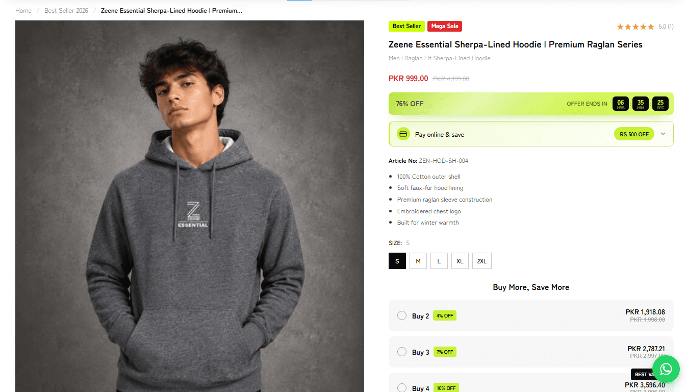 Zeene Shopify store
