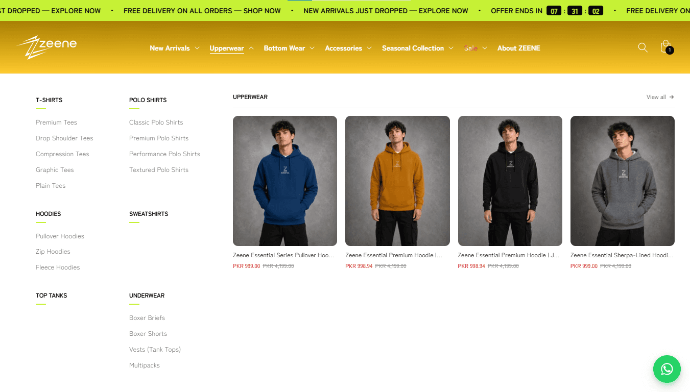 Custom Shopify mega navigation section
