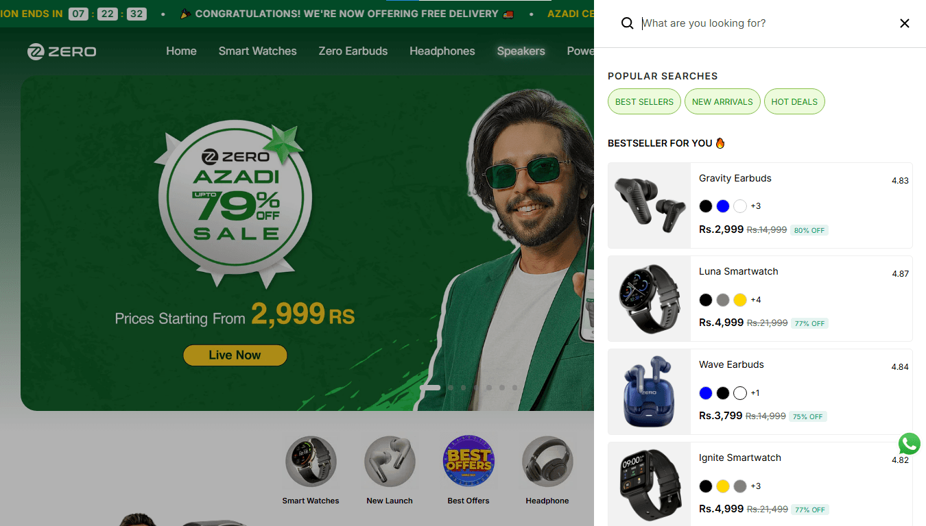 Custom Shopify predictive search section